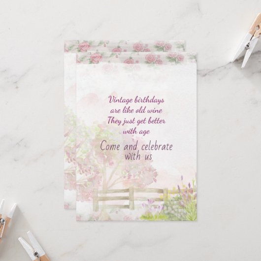 Vintage 75. Geburtstagsparty Einladung (Vorderseite/Rückseite Beispiel)