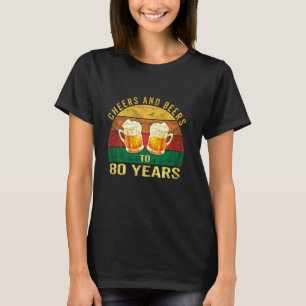 Vintage 80. Geburtstag Prost und Bier auf 80 Jahre T-Shirt