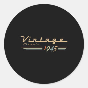 Vintage 80. Geburtstagsdekorationen Vintag 1945 80 Runder Aufkleber