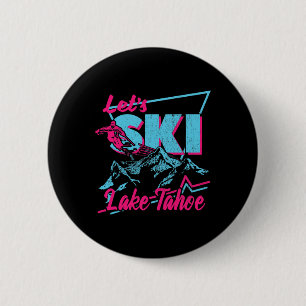Vintage 80er 90er Skikleidung - Retro Lake Tahoe  Button
