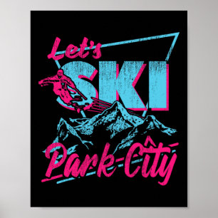 Vintage 80er 90er Skikleidung Retro Park City Sk Poster