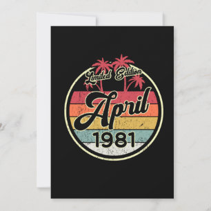 Vintage 80er April 1981 40. Geburtstagsgeschenk Id Einladung