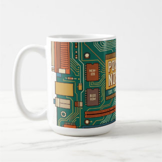 Vintage 80er Computer-Motherboard "Powered By Nost Kaffeetasse