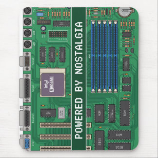 Vintage 80er Computer-Motherboard "Powered By Nost Mousepad