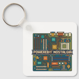 Vintage 80er Computer-Motherboard "Powered By Nost Schlüsselanhänger