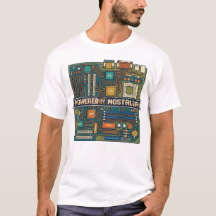 Vintage 80er Computer-Motherboard "Powered By Nost T-Shirt
