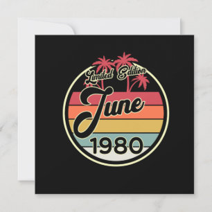 Vintage 80er Jahre Juni 1980 40. Geburtstagsgesche Einladung