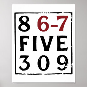 Vintage 80er Musik 86-75309 Jenny 8675309 Six Seve Poster