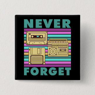 Vintage 80er Retro-Technologie Mix-Tape Diskette Button