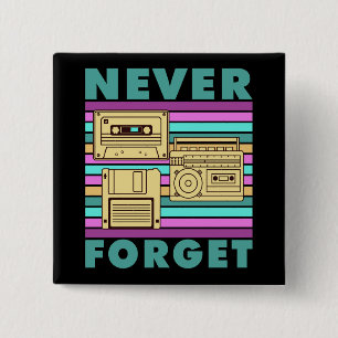 Vintage 80er Retro Technology Mix-Banddiskette Button