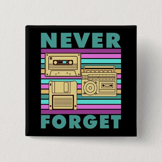 Vintage 80er Retro Technology Mix-Banddiskette Button (Vorderseite)