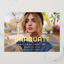 Vintage 80er Typografie Foto Graduation Party Gold