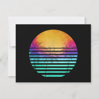 Vintage 80's beach sunset retro