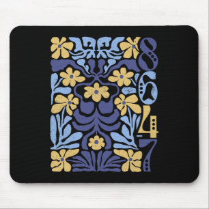 Vintage 8647 Subtile Anti Präsident 86 47 Floral B Mousepad