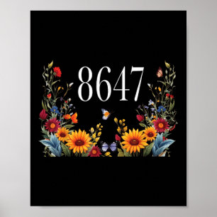 Vintage 86 47 Anti-Trump-Blume Präsident Poster