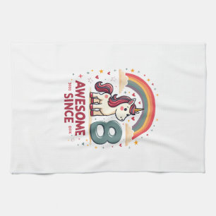 Vintage 8 Awesome Seit 2018 Einhorn Geburtstag Reg Geschirrtuch