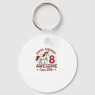 Vintage 8 Awesome Seit 2018 Einhorn Geburtstag Reg Schlüsselanhänger