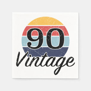 Vintage 90. Geburtstag Sonnenuntergang Serviette