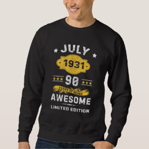 Vintage 90 Jahre alt Juli 1931 90. Geburtstagsidee Sweatshirt