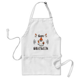Vintage 90er Boo-Kürbis Halloween-Gruelzeit Schürze