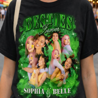 Vintage 90er Bootleg-Besten-Freunde-Fotos Grüne Ra T-Shirt