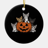 Vintage 90er Cat Halloween Retro Spooky Jahreszeit Keramik Ornament (Vorne)