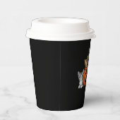 Vintage 90er Cat Halloween Retro Spooky Jahreszeit Pappbecher (Rechts)