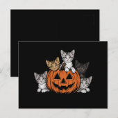 Vintage 90er Cat Halloween Retro Spooky Jahreszeit Postkarte (Vorne/Hinten)