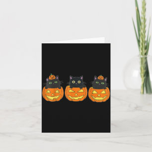 Vintage 90er Halloween-Kürbis schwarze Katze Gruse Karte