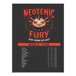 Vintage 90er Heavy Metal Axolotl Band Tour Parodie Fotodruck