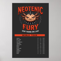 Vintage 90er Heavy Metal Axolotl Band Tour Parodie