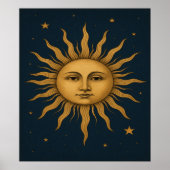 Vintage 90er Jahre Celestial Sun Poster (Vorne)