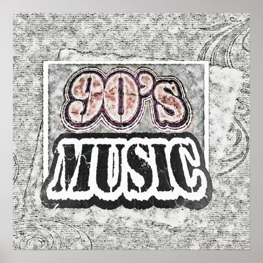 Vintage 90er-Jahre-Musik - Poster (Vorne)