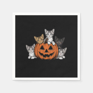 Vintage 90er Katzen Halloween Retro Gruselige Jahr Serviette