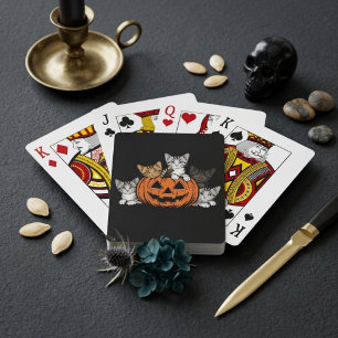 Vintage 90er Katzen Halloween Retro Gruselige Jahr Spielkarten