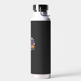 Vintage 90er Katzen-Kürbis Halloween Retro Floral  Trinkflasche