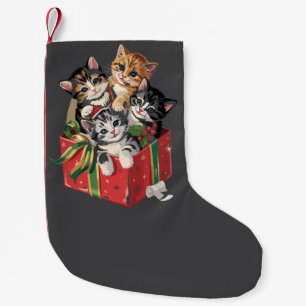 Vintage 90er Katzenliebhaber Weihnachten Retro Kat Kleiner Weihnachtsstrumpf