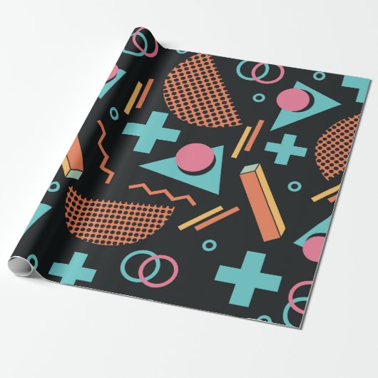 Vintage 90er Memphis Muster Geschenkpapier (Ungerollt)