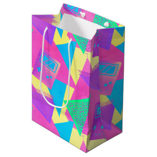 Vintage 90er Retro-Memphis-Stil 30. Geburtstag Mittlere Geschenktüte