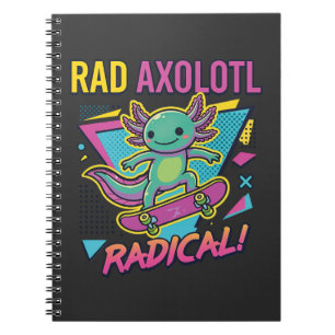 Vintage 90er Stil Axolotl Skateboard Rad Neon Notizblock