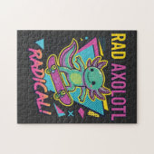 Vintage 90er Stil Axolotl Skateboard Rad Neon Puzzle (Horizontal)
