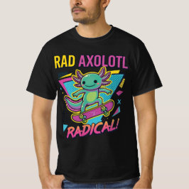 Vintage 90er Style Axolotl Skateboard Rad Neon T-Shirt