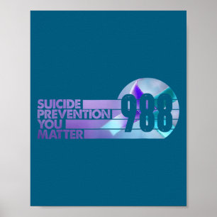 Vintage 988-Shirt Lebensmüden-Hotline 988 Poster