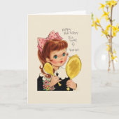Vintage 9-jährige Geburtstagskarte Karte (Gelbe Blume)
