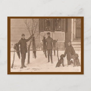 Vintage A Hunting We Will Go Postkarte
