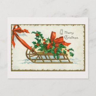 Vintage A Merry Christmas Card Postkarte
