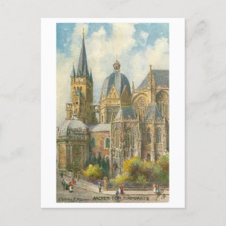 Vintage Aachener Dom Postkarte