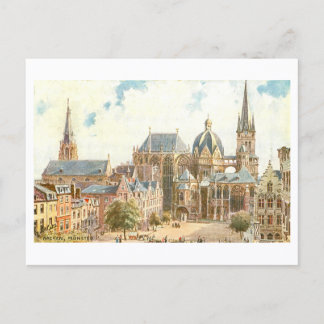 Vintage Aachener Dom Postkarte