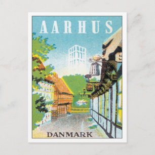 Vintage Aarhus Dänemark Postkarte