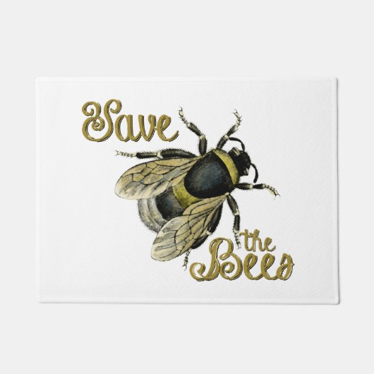 Vintage Abbildung der Bienen Gerettet Fußmatte (Vorderseite)